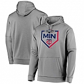 Men's Minnesota Twins Majestic 2019 Postseason Dugout Authentic Pullover Hoodie Gray,baseball caps,new era cap wholesale,wholesale hats